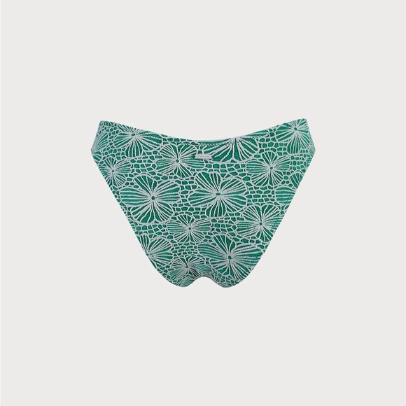 Berlook Green Floral Jacquard U-Ring Bikini Top and bottom 10 - Picture 10 of 13
